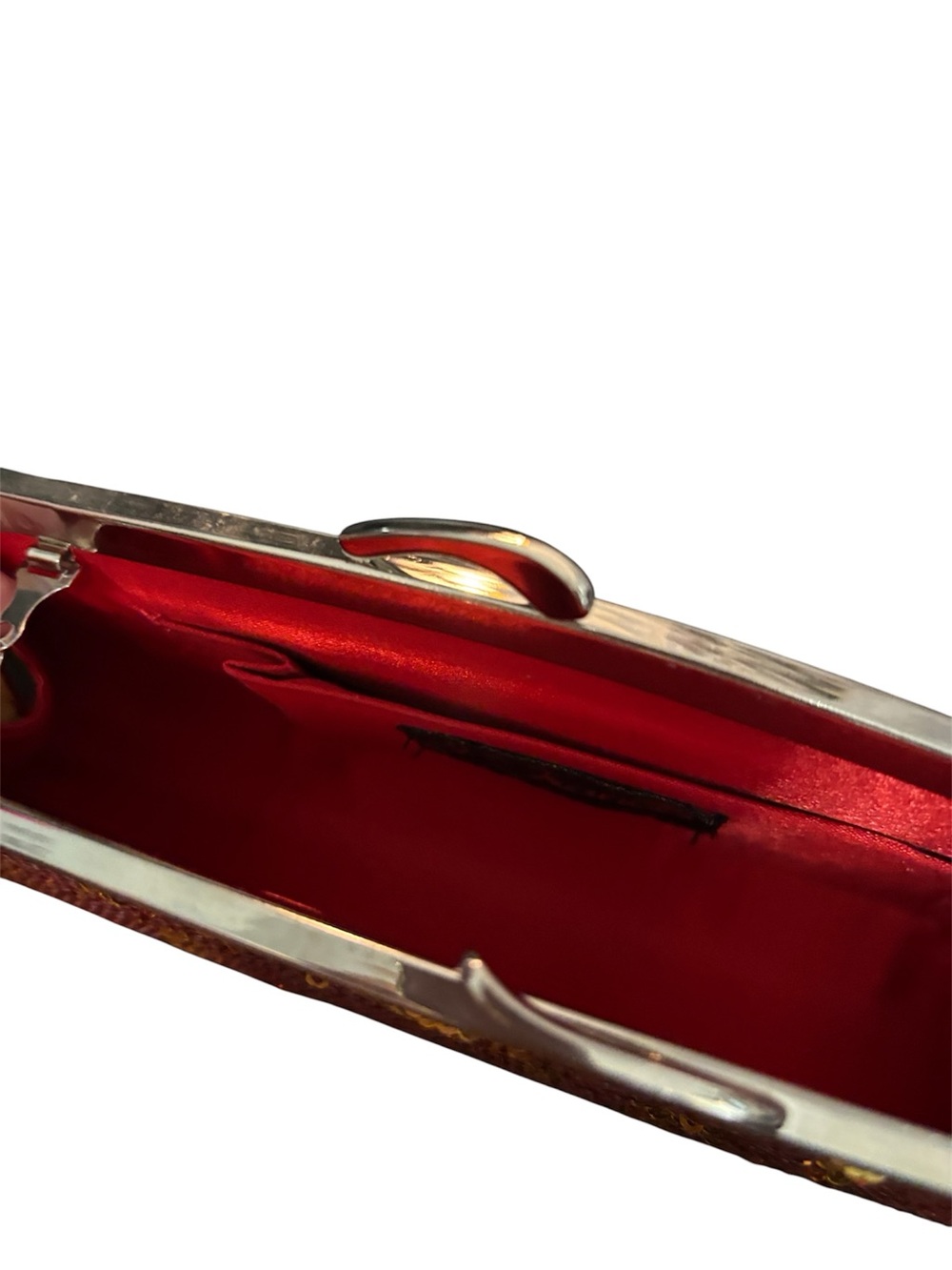 J Francis Red Sequin Evening Clutch.   Item# 149 - Picture 3 of 5
